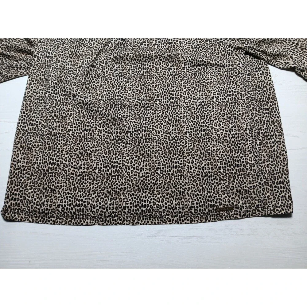 Michael Michael Kors Cheetah Animal Print Blouse Top 3/4 Sleeve Women's  Small